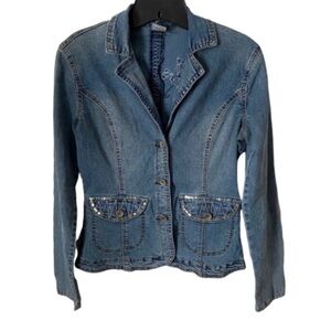 Original Threads women's sequin jean jacket Size small